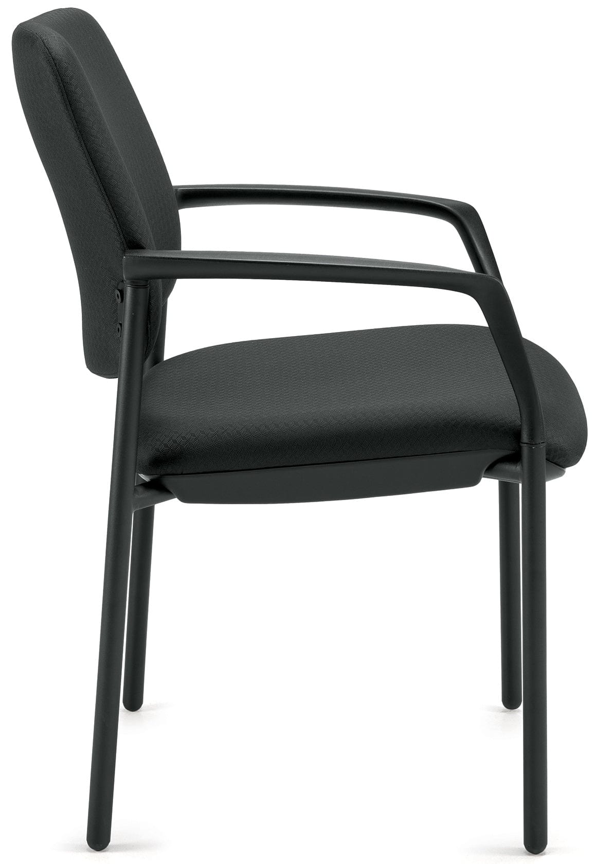 OTG3918B Black Fabric Waiting Room Chair with Arms - Comfortable Office & Reception Seating for Clinics, Hotels & Lobbies