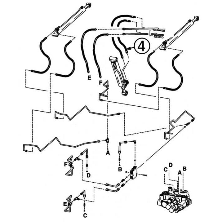 Bobcat 853 Hydraulic Hose for Loader Bucket Tilt Cylinder Rod End #4 - Heavy-Duty Replacement Part for Skid Steer Loaders & Construction Equipment