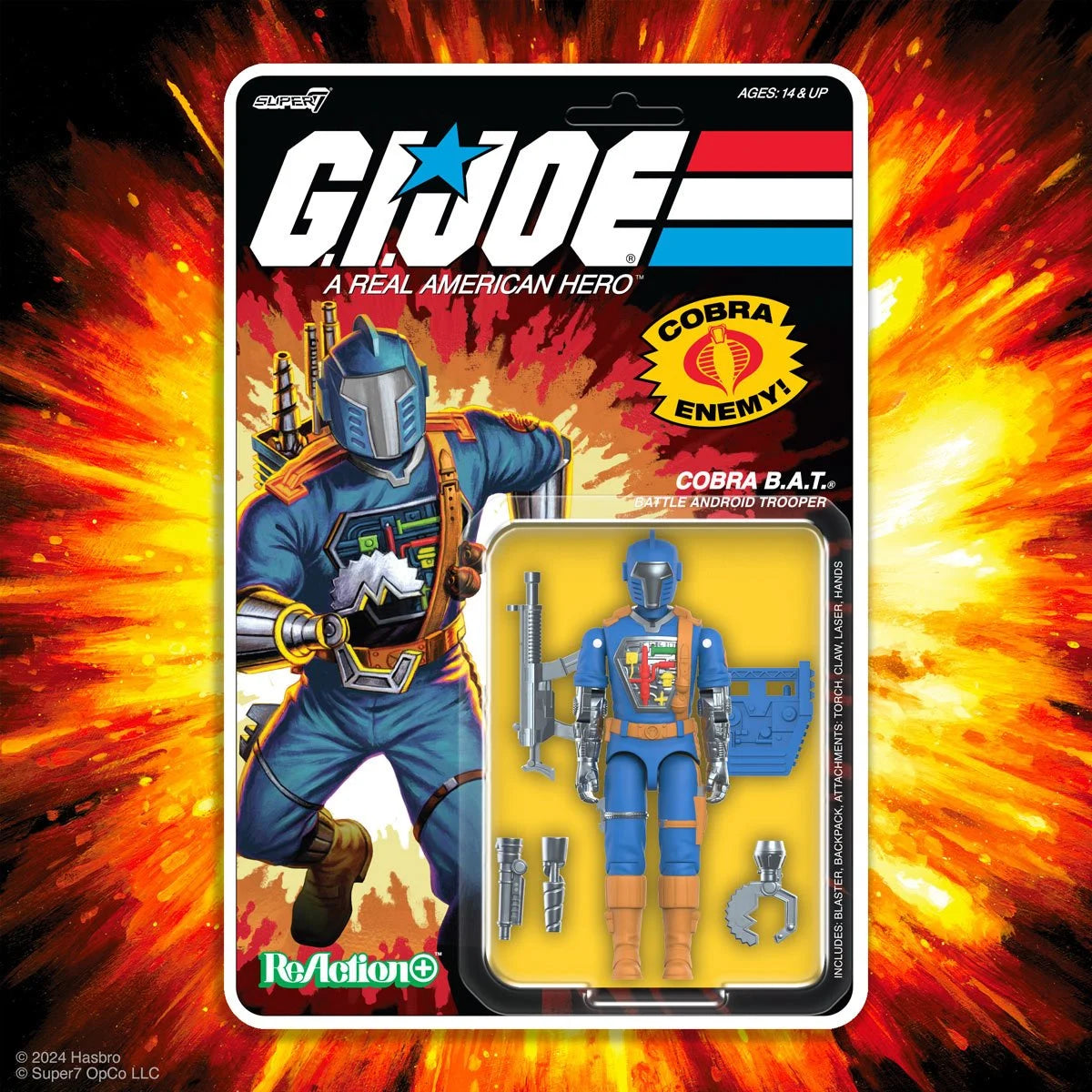 G.I. Joe Cobra B.A.T. Action Figure 3.75 Inch Collectible Toy - Comic Series ReAction+ for Display & Play | Perfect for Collectors, Gifts & Nostalgic Fans