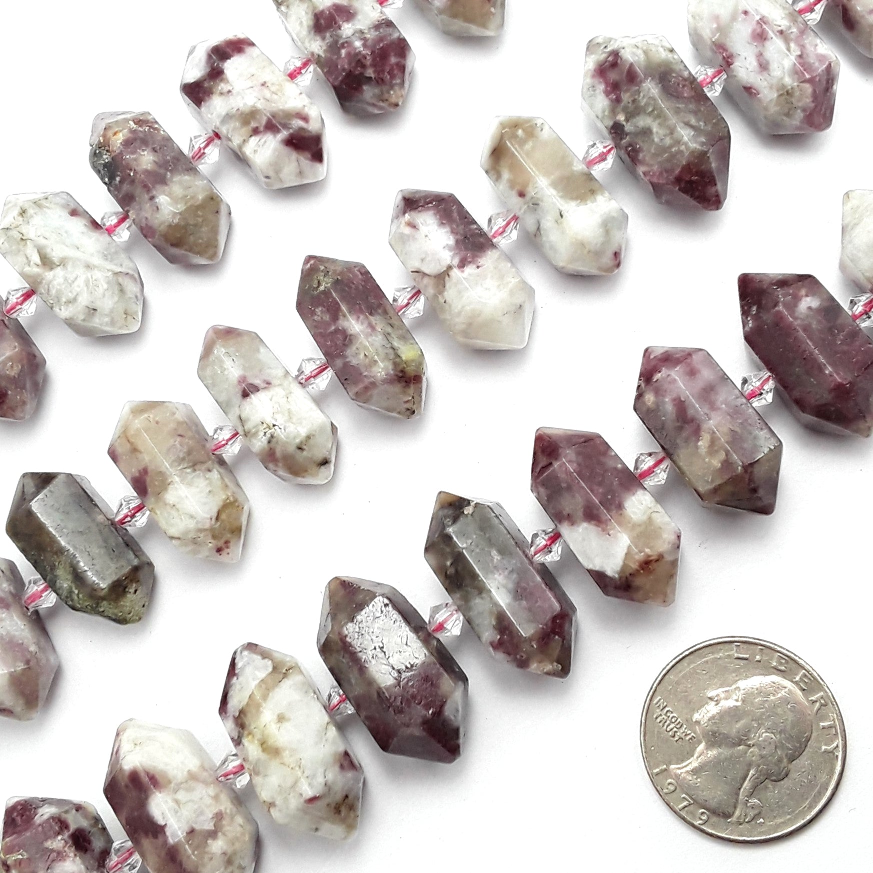 Eudialyte Faceted Center Drill Beads - 13-25mm Gemstone Strand for Jewelry Making, DIY Crafts & Healing Crystals | Perfect for Necklaces, Bracelets & Spiritual Healing