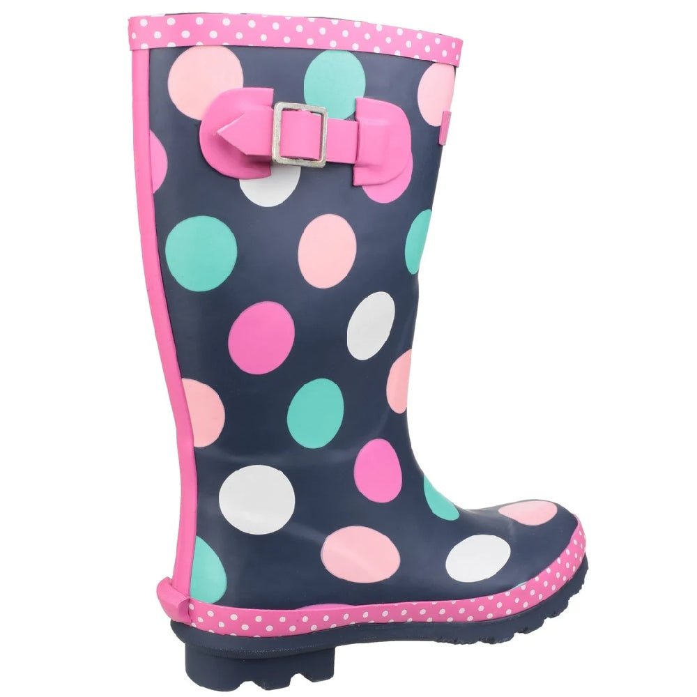 Cotswold Kids' Dotty Pull-On Rain Boots - Waterproof & Comfortable for Outdoor Play, Puddle Jumping, and Garden Adventures