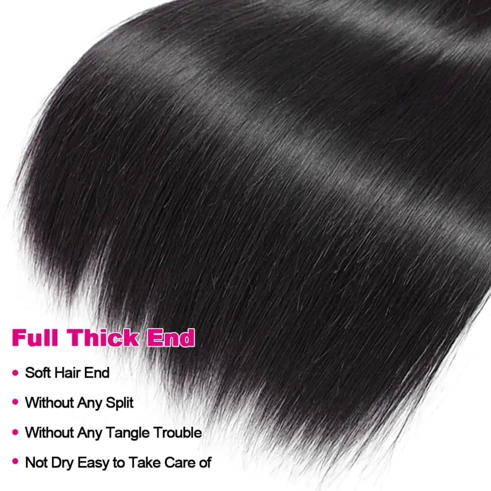 12A Brazilian Straight Virgin Human Hair Bundles - 4 Packs 20 22 24 26 Inch 100% Unprocessed Natural Black Hair Extensions for Women | Perfect for Daily Styling, Weaves & Professional Salon Use