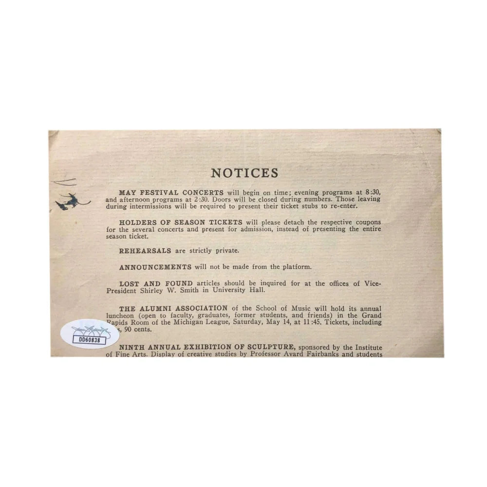 Eugene Ormandy Hand Signed Album Page Cut - Authentic JSA COA Autograph of Famous Conductor - Perfect for Music Memorabilia Collectors & Classical Enthusiasts