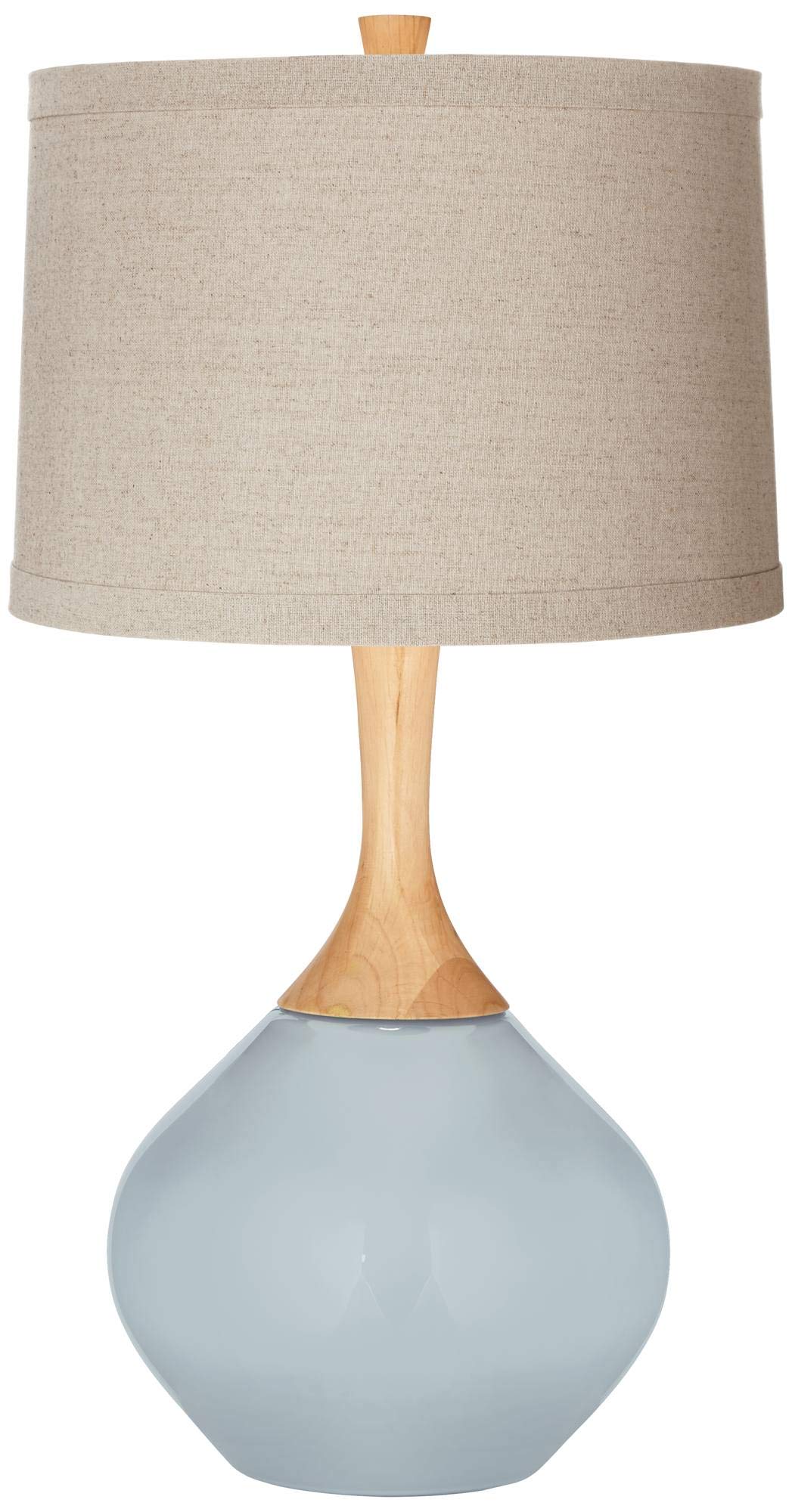 Color + Plus Take Five Natural Linen Drum Shade Wexler Table Lamp - Modern Home Office & Bedroom Lighting Decor
