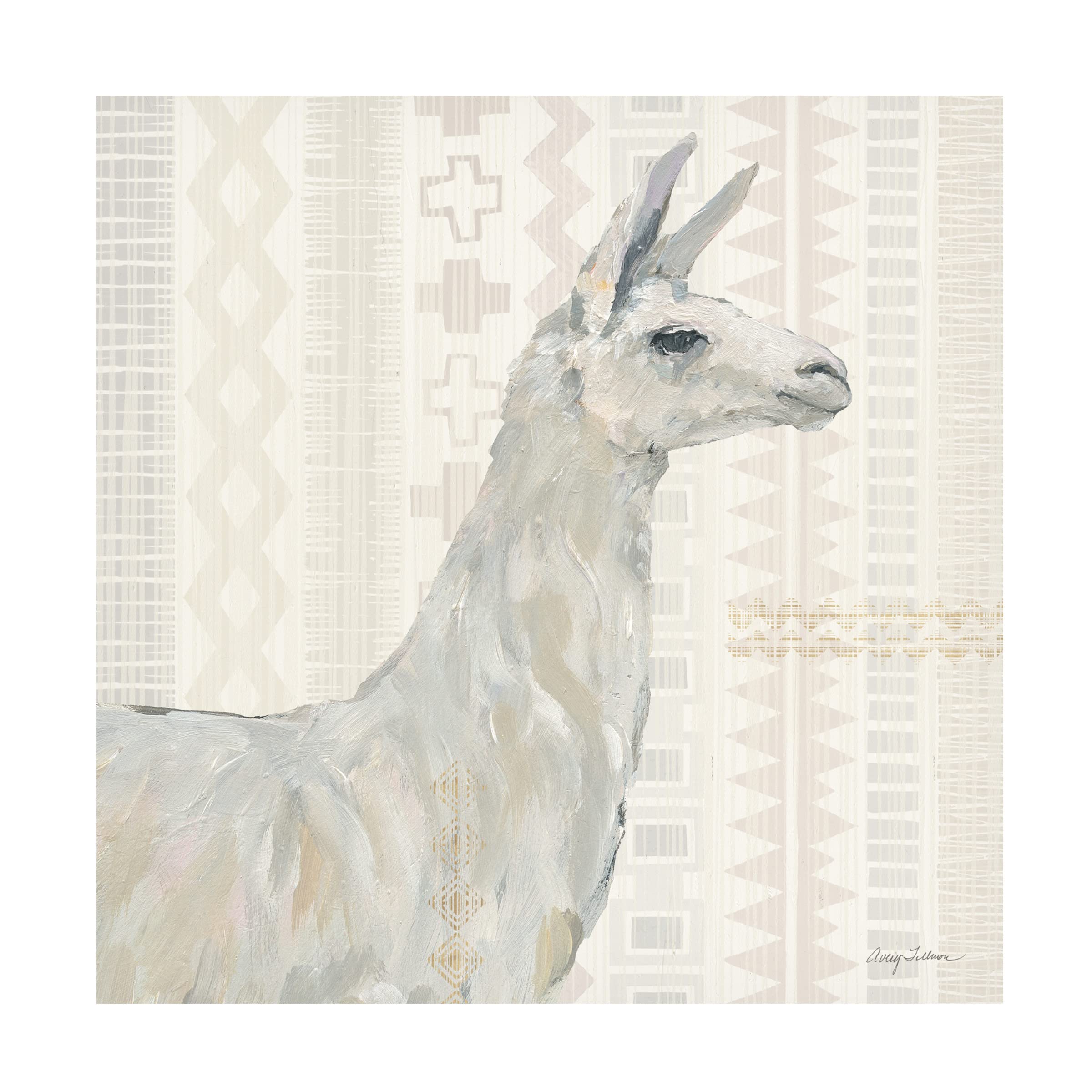 Trademark Fine Art 'Llama Land II' Canvas Wall Art by Avery Tillmon - Vibrant Animal Painting for Living Room, Bedroom & Office Decor