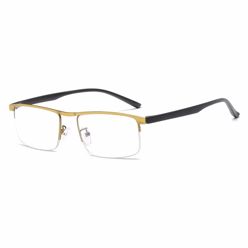 Stylish Alloy Multifocal Blue Light Blocking Reading Glasses for Computer & Screen Use - Reduce Eye Strain for Work & Gaming