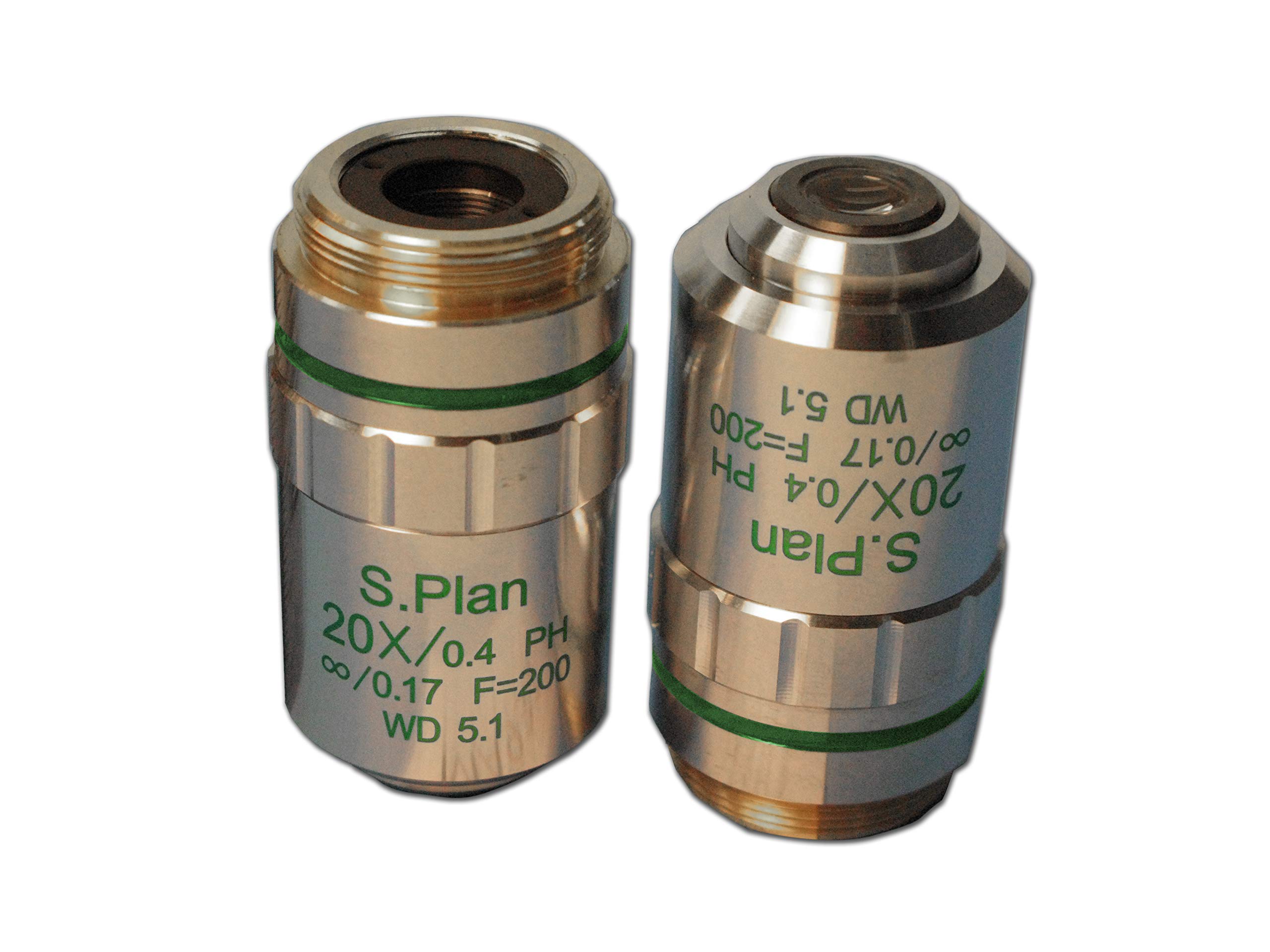 MA931 S Plan Phase 20X Microscope Objective Lens - 0.40 NA, 9.1mm Working Distance for Biological Research & Laboratory Microscopy