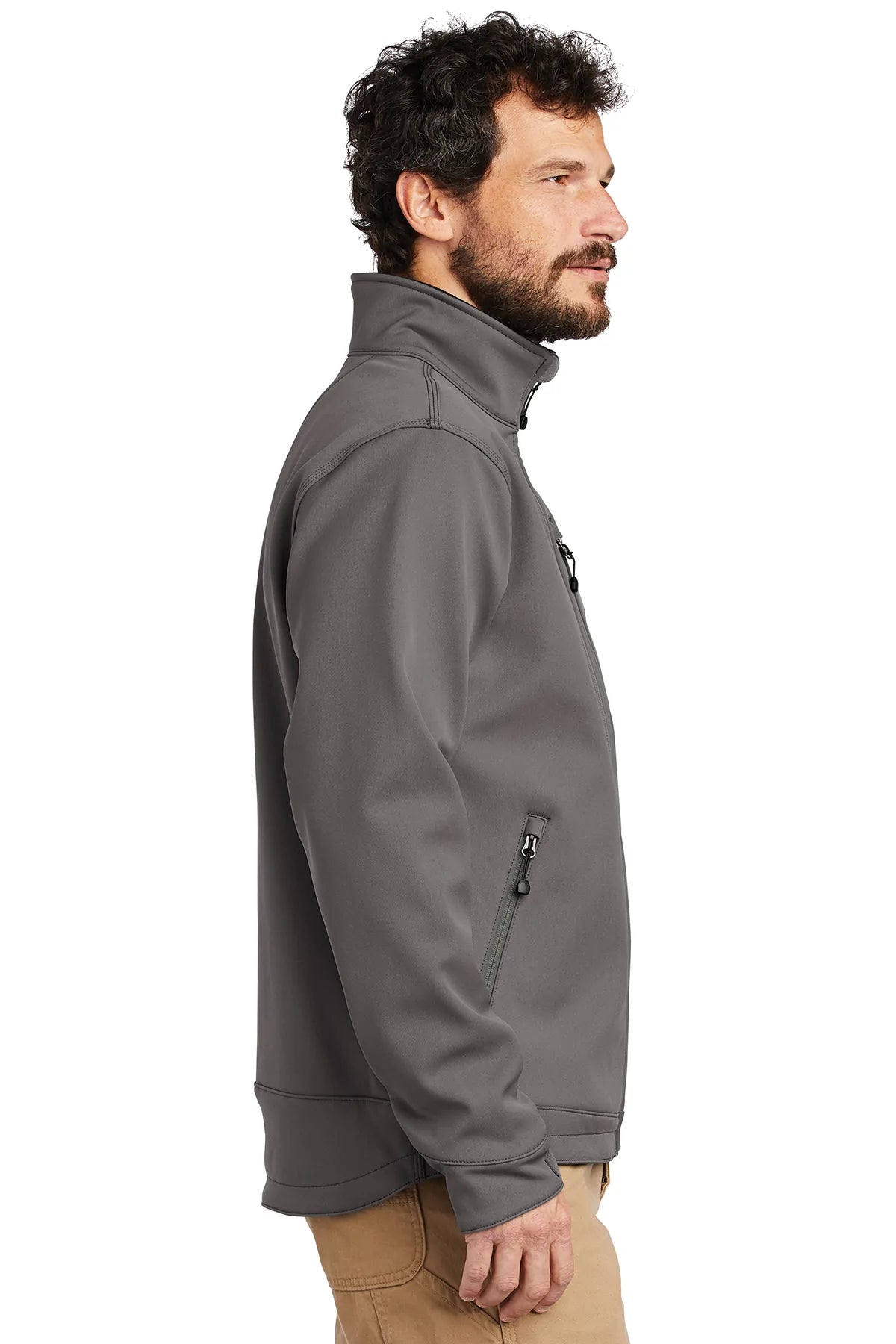 Carhartt Crowley Soft Shell Jacket for Men - Waterproof Windproof Fleece Lined Outdoor Work Jacket - Charcoal - Ideal for Hiking, Camping, and Construction Work