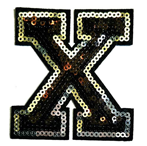 Black Sequins Letter X