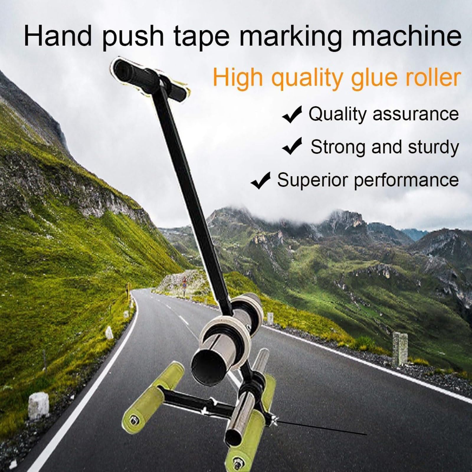 Professional Hand-Push Athletic Field Striping Machine - Basketball Court & Driveway Line Marker with Circle Drawing Tool | Perfect for Sports Courts, Parking Lots & Playgrounds