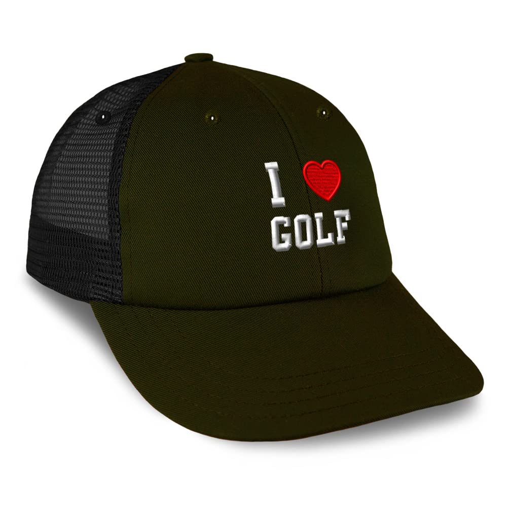 Custom Trucker Hat with Red Heart - Adjustable Baseball Cap for Golf Lovers & Sports Enthusiasts - Perfect for Golf Outings, Casual Wear & Outdoor Activities