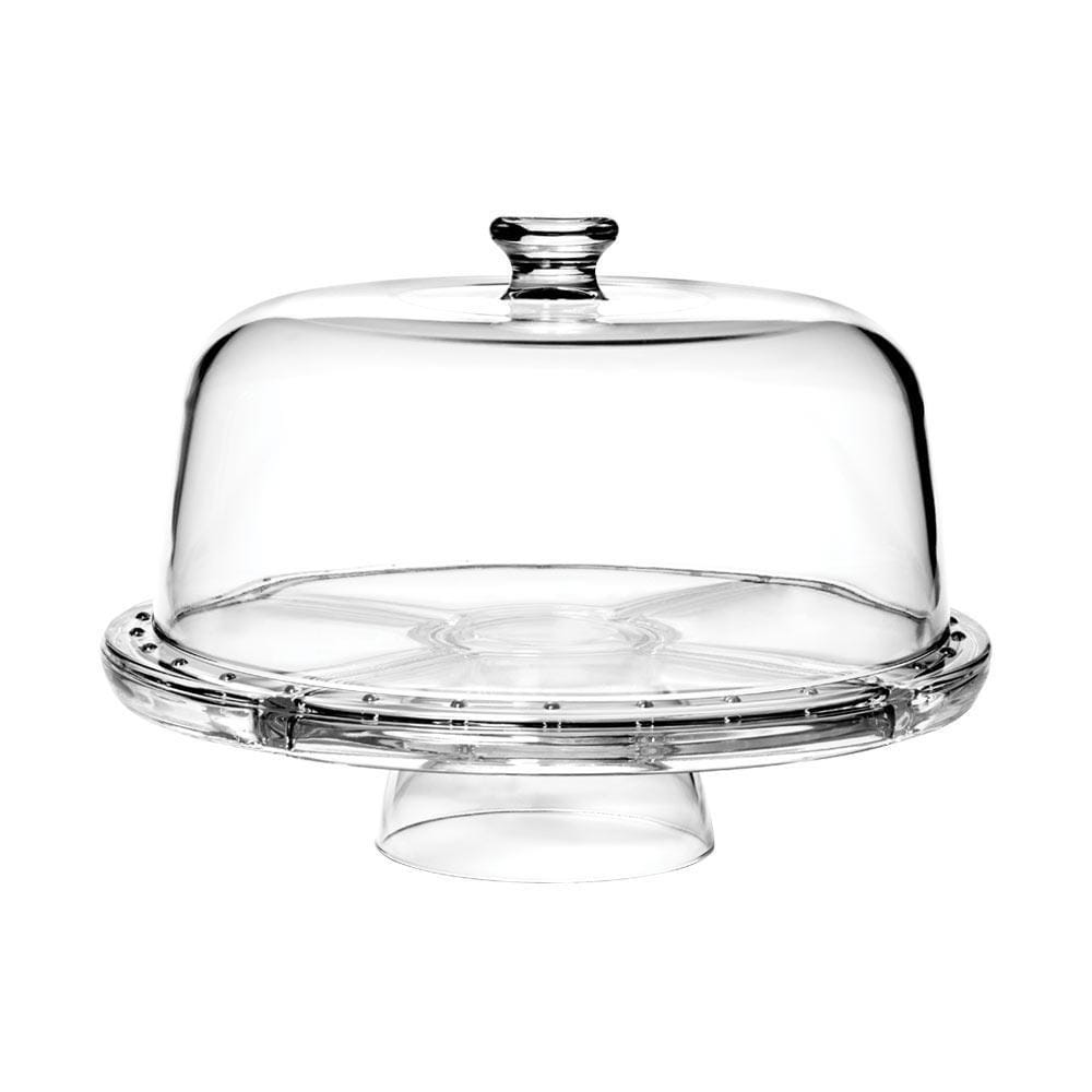 Napoli 4-in-1 Cake Stand with Dome Lid - Elegant Dessert Display for Weddings, Birthdays & Tea Parties