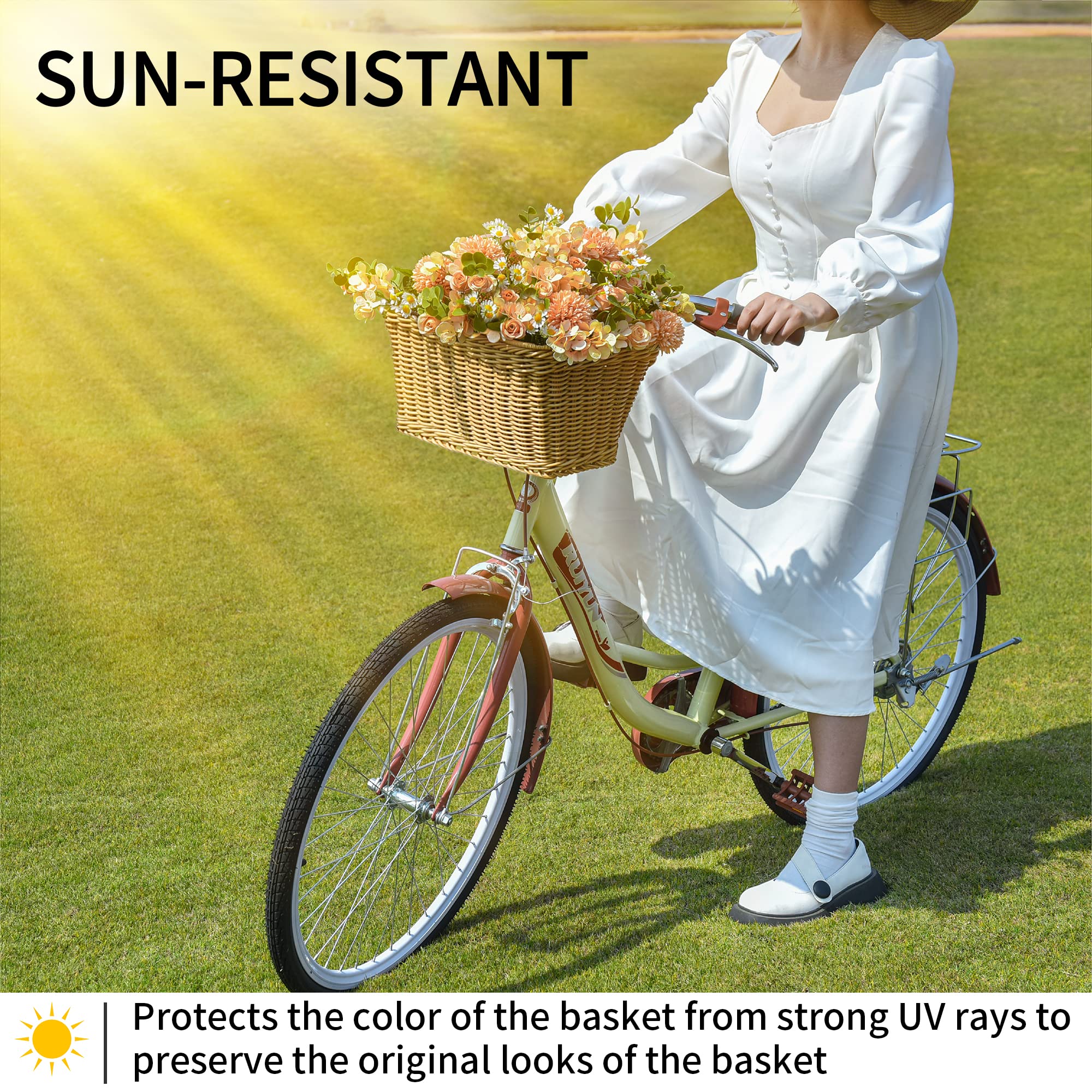 GRANNY SAYS Hand-Woven Wicker Bike Basket - Detachable Front Handlebar Bicycle Basket for Women & Men - Perfect for Groceries, Picnics & Farmers Market Shopping