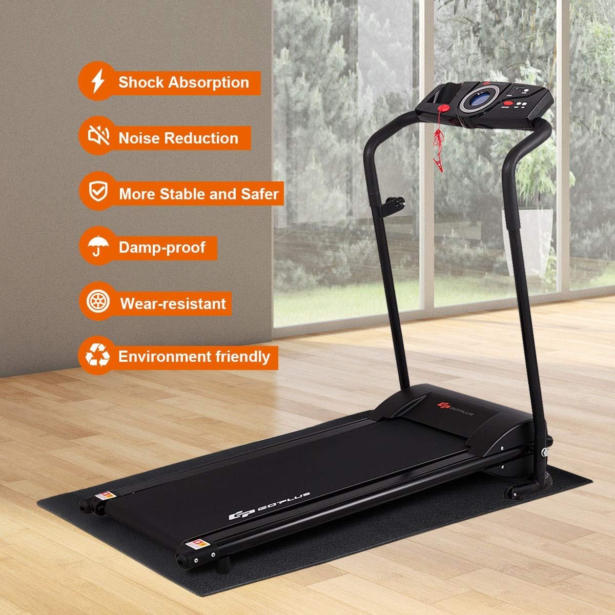 GOFLAME Premium Treadmill Mat for Home & Gym - 5' x 2' x 0.2