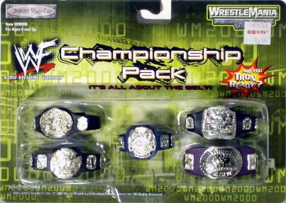 WWF Jakks Pacific Grapple Gear Championship Pack - 2000 Piece Wrestling Action Figure Set for Kids & Collectors | Perfect for Playtime, Display & WWE Fan Gifts