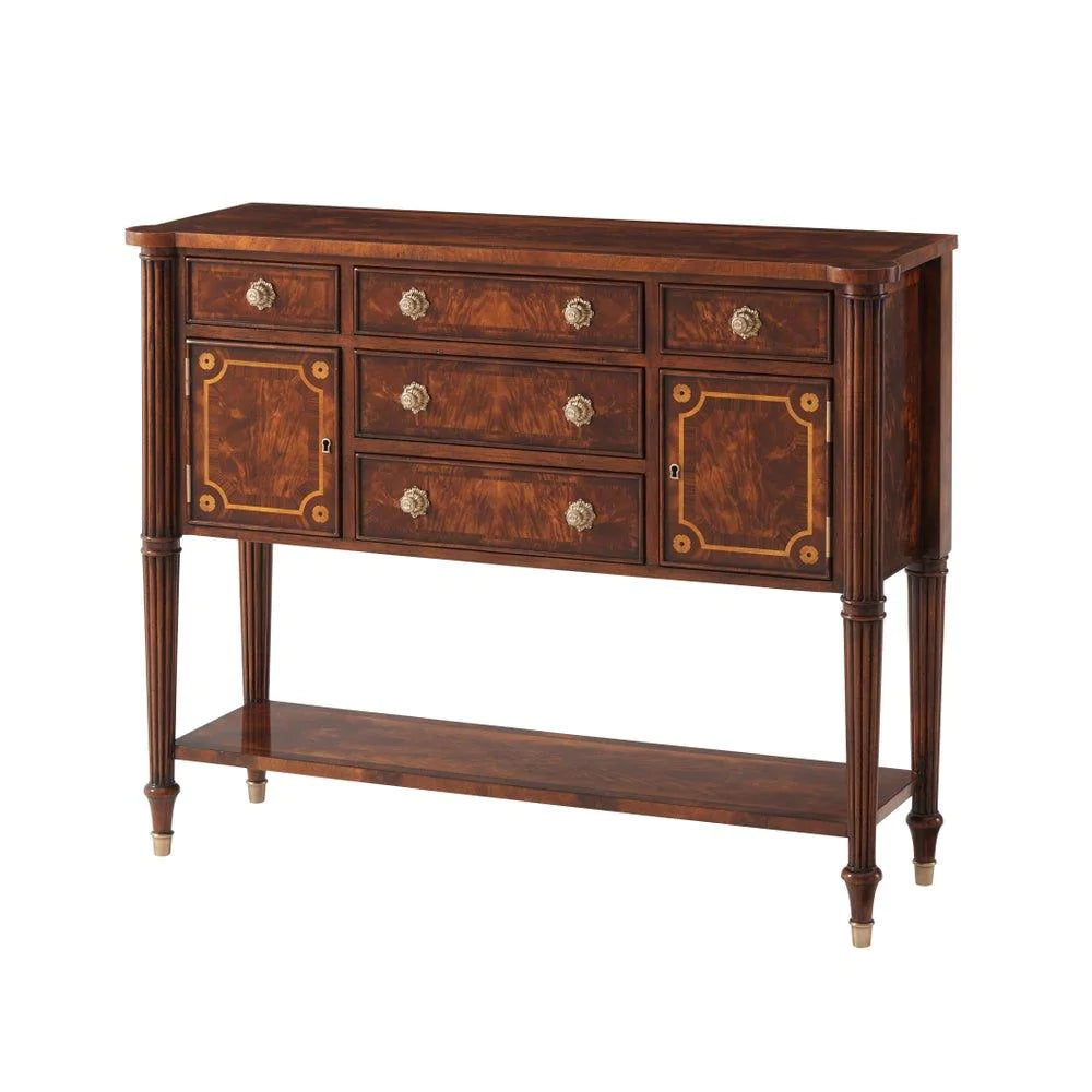 Almack's Flame Veneered Sideboard - Elegant Wooden Buffet Cabinet for Dining Room, Living Room & Entryway Storage