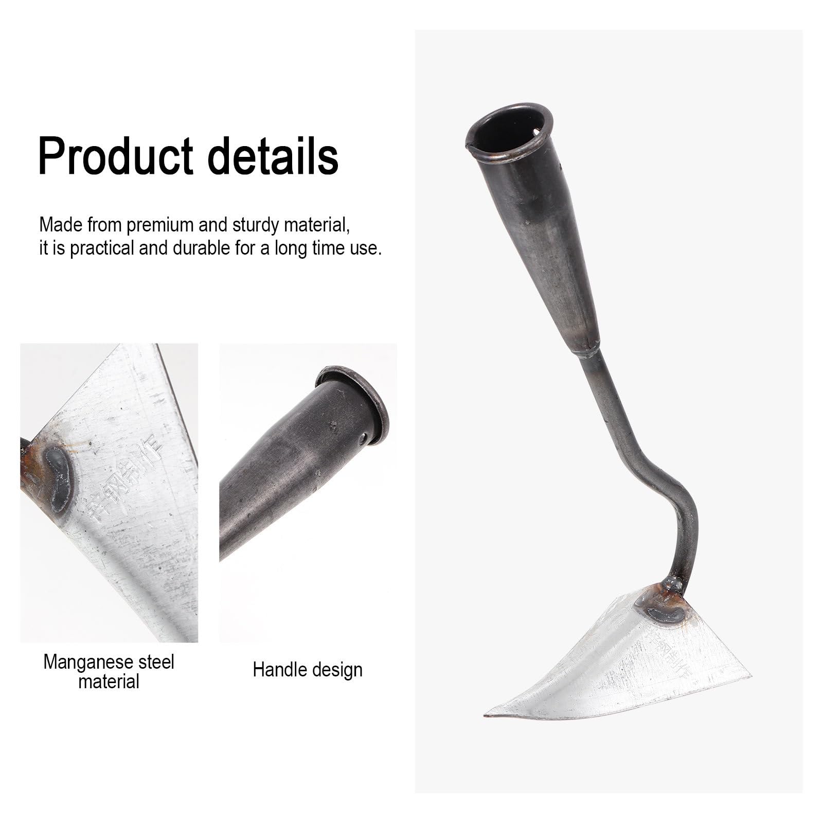 DOITOOL Triangle Garden Hoe for Digging & Weeding - Heavy Duty Iron Replacement Head for Gardening & Soil Loosening