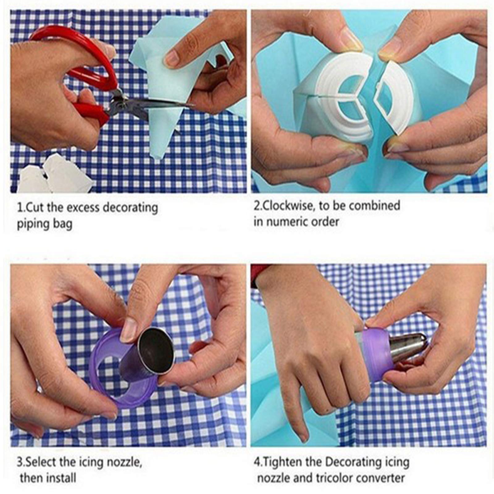 Hofumix Russian Piping Tips Set - 12 Professional Cake Decorating Nozzles with Couplers for Buttercream, Fondant & Icing - Perfect for Birthday Cakes, Wedding Cakes & Cupcake Decorating (Green)