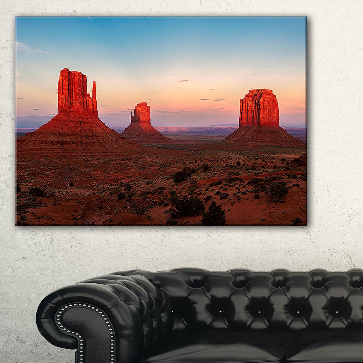 Stunning Monument Valley Sunset Landscape Canvas Art Print - Perfect for Home & Office Wall Decor
