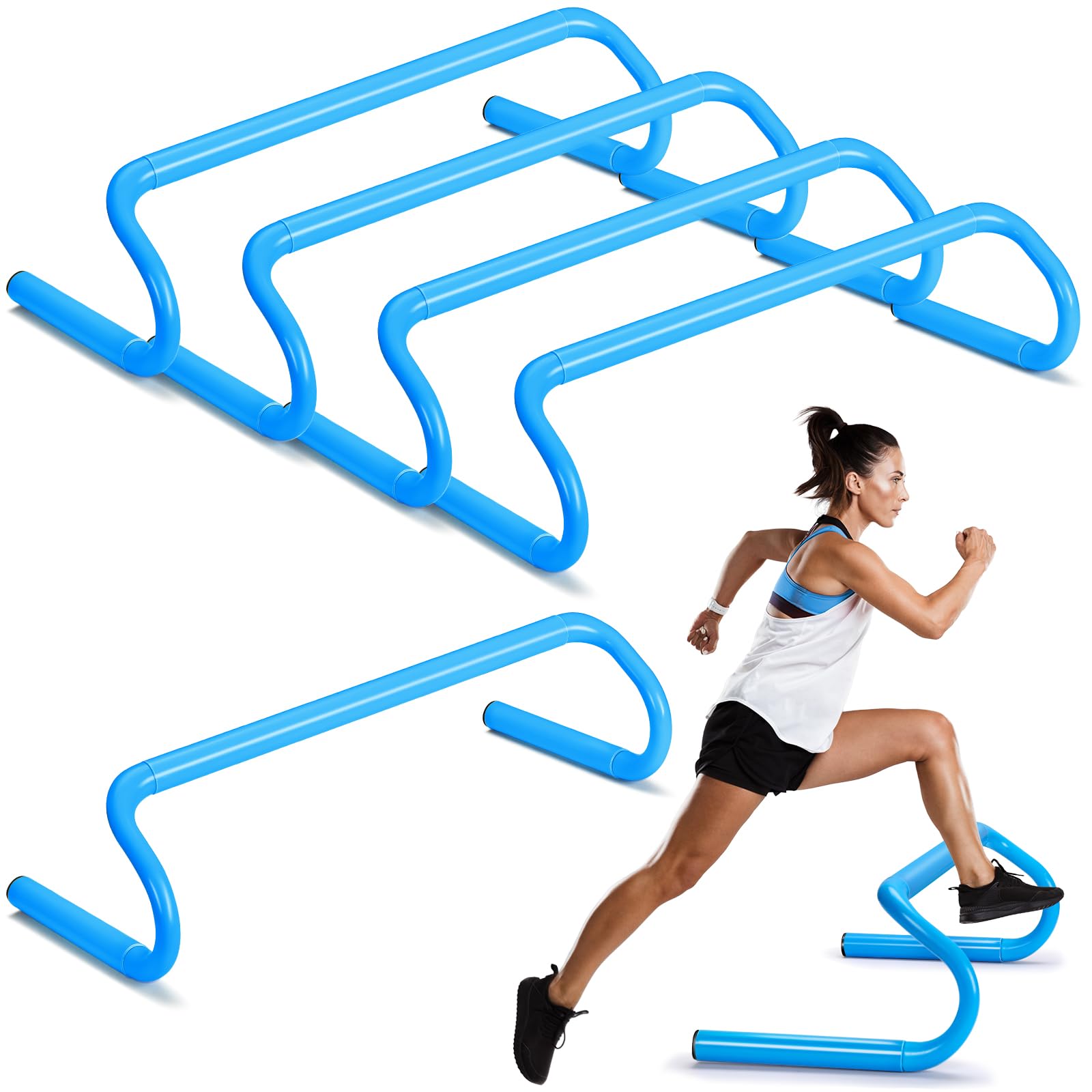 5-Pack Adjustable Speed & Agility Training Hurdles - Detachable Durable Plyometric Hurdles for Soccer, Basketball, Track Athletes - Perfect for Home Gym, School PE & Sports Team Drills