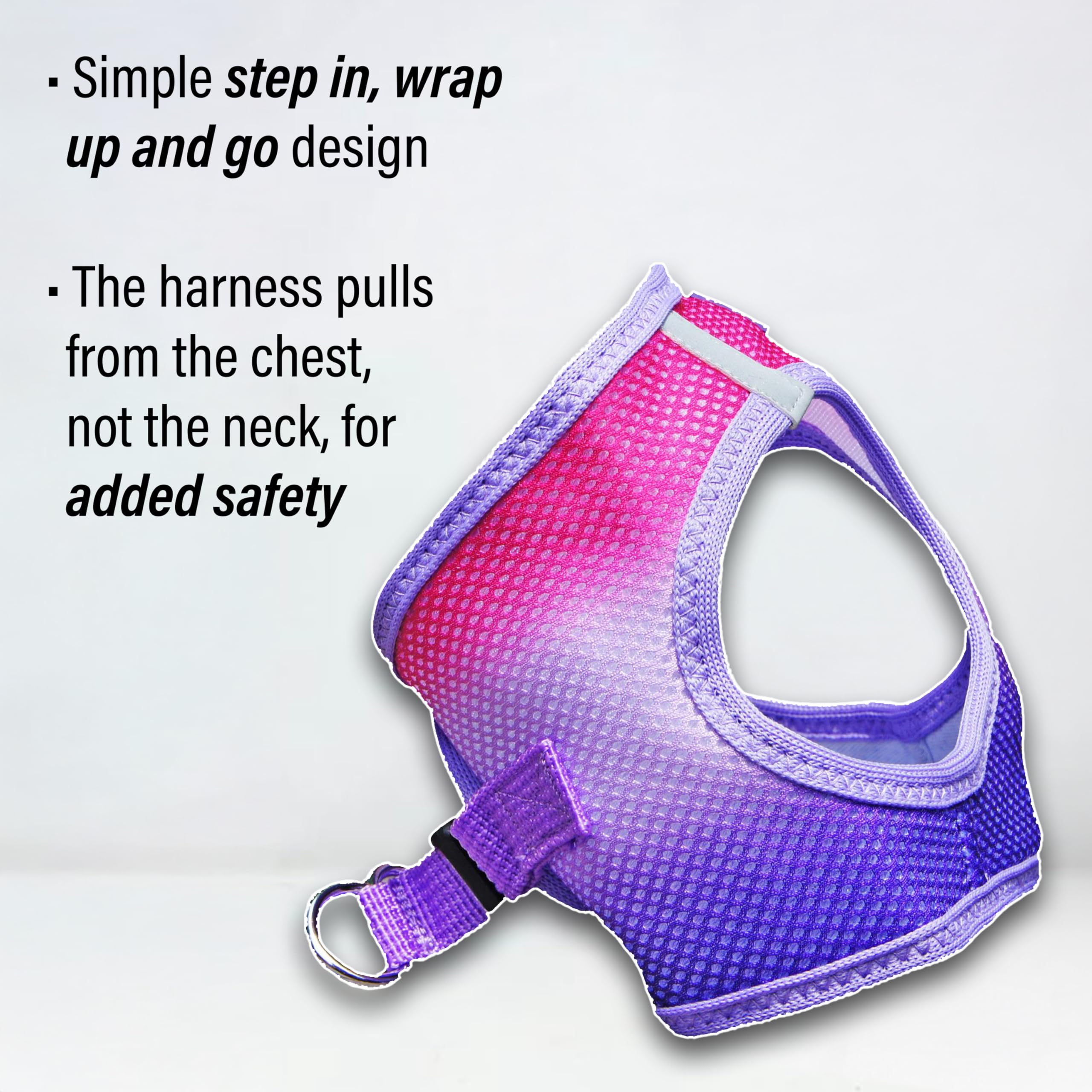 Doggie Design No-Choke Dog Harness - Breathable Mesh Polyester Pet Vest with Easy Step-in Design for Small, Medium & Large Dogs - Raspberry Sundae Color (XL) - Perfect for Walking, Training & Outdoor Adventures