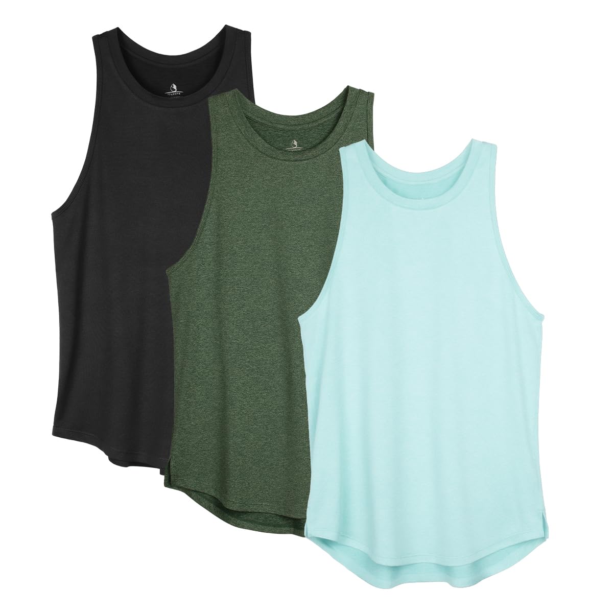 Icyzone Women's Racerback Workout Tank Tops - 3 Pack Athletic Yoga Shirts for Running, Gym & Exercise | Moisture-Wicking & Breathable for Yoga, Pilates & Fitness Training
