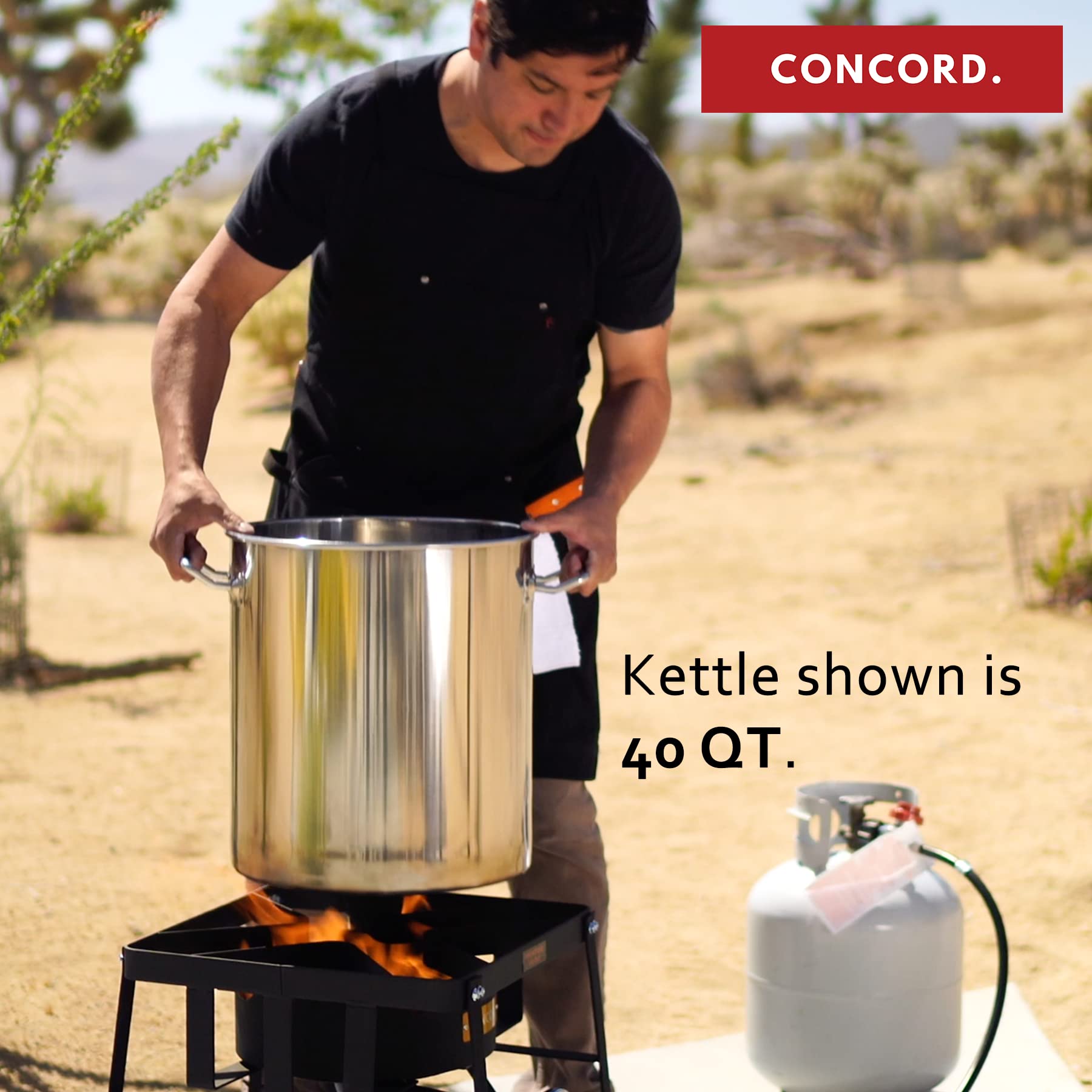 50 Quart Stainless Steel Stock Pot - Heavy Duty Commercial Cooking Pot for Soups, Stews & Pasta - Restaurant & Home Kitchen Use