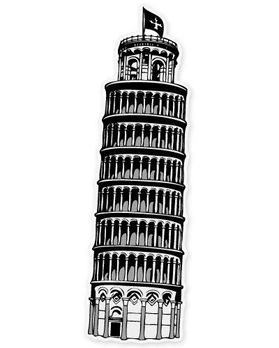 Leaning Tower of Pisa Vinyl Sticker - Waterproof Decal for Cars, Phones, Helmets & Bumpers - Perfect for Travel Lovers, Italy Theme Decor & Personalization