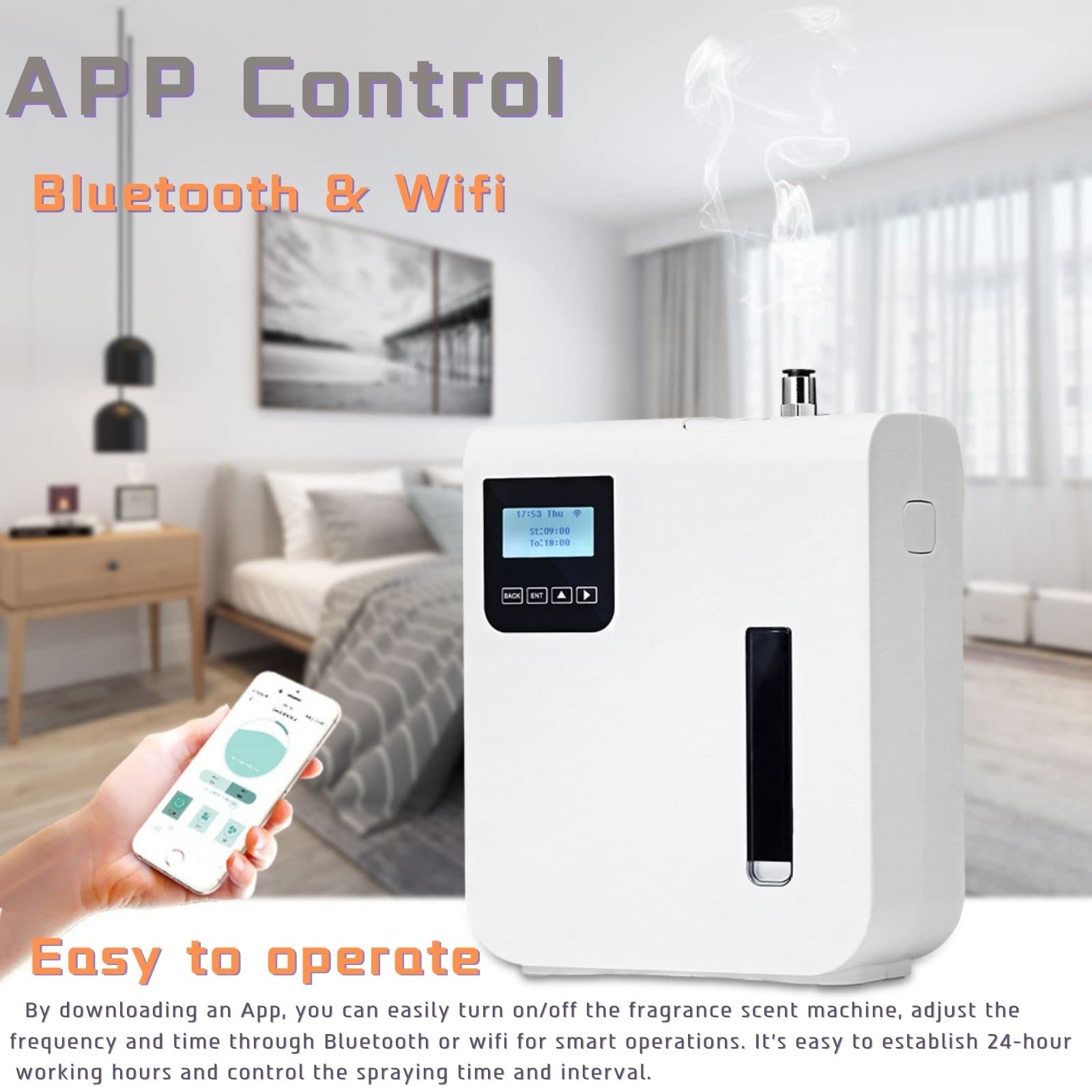 Smart Scent Air Machine for Home - 300ml Waterless Essential Oil Diffuser with Cold Air Diffusion Technology, HVAC Scent Diffuser for Large Rooms up to 1500 Sq.Ft | Aromatherapy, Office, Bedroom & Living Room Freshener