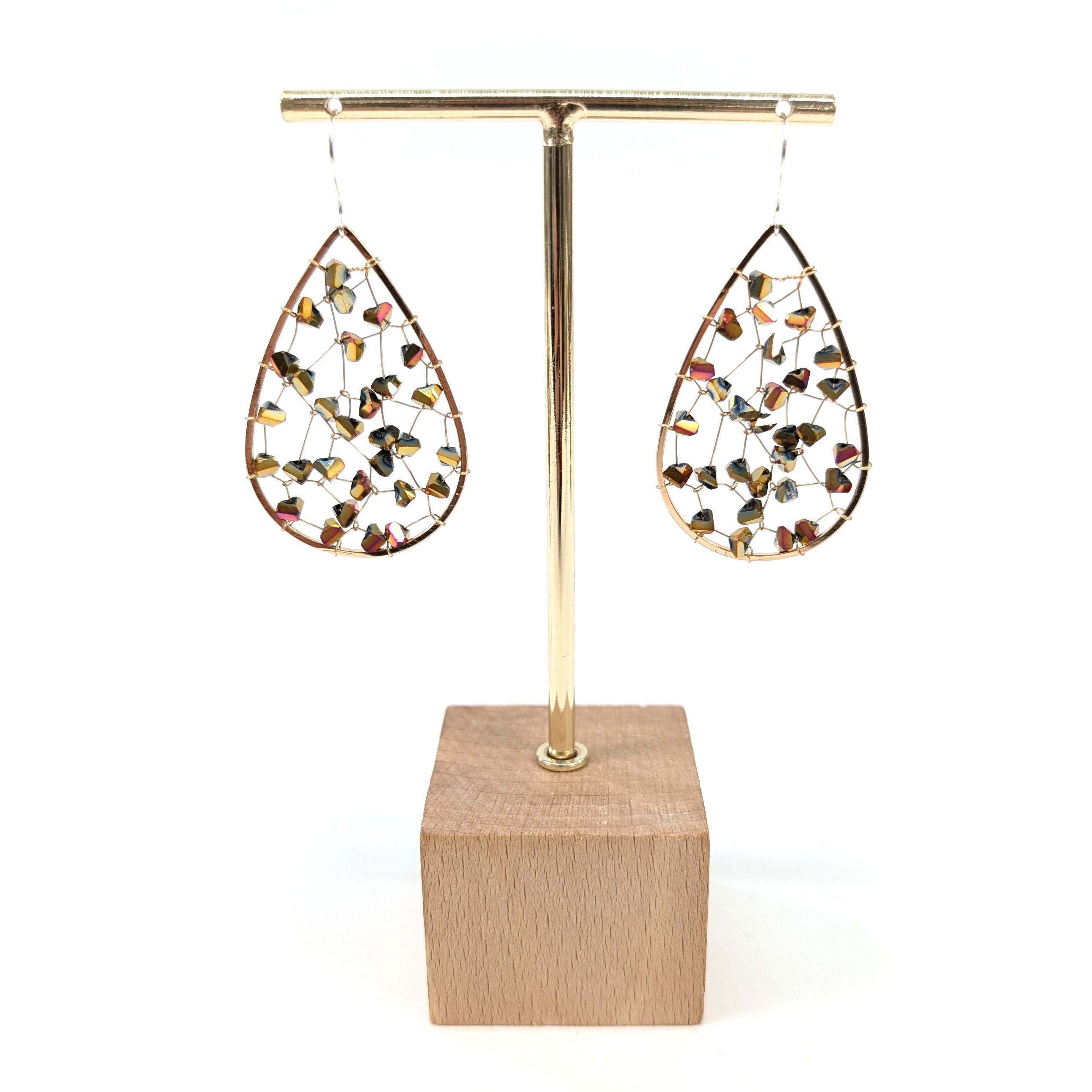 Elegant Gold Teardrop Crystal Earrings for Women - Perfect for Weddings, Parties & Evening Events