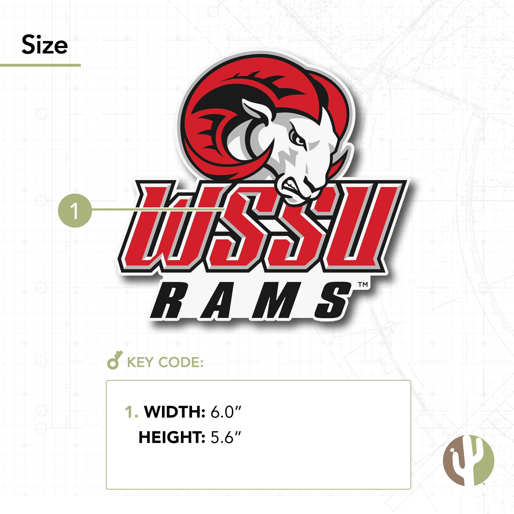 Winston-Salem State University WSSU Rams HBCU Desert Cactus Vinyl Decal Sticker - Waterproof Laptop, Water Bottle, Car, Scrapbook Decor - Perfect for College Students, Alumni & Fans
