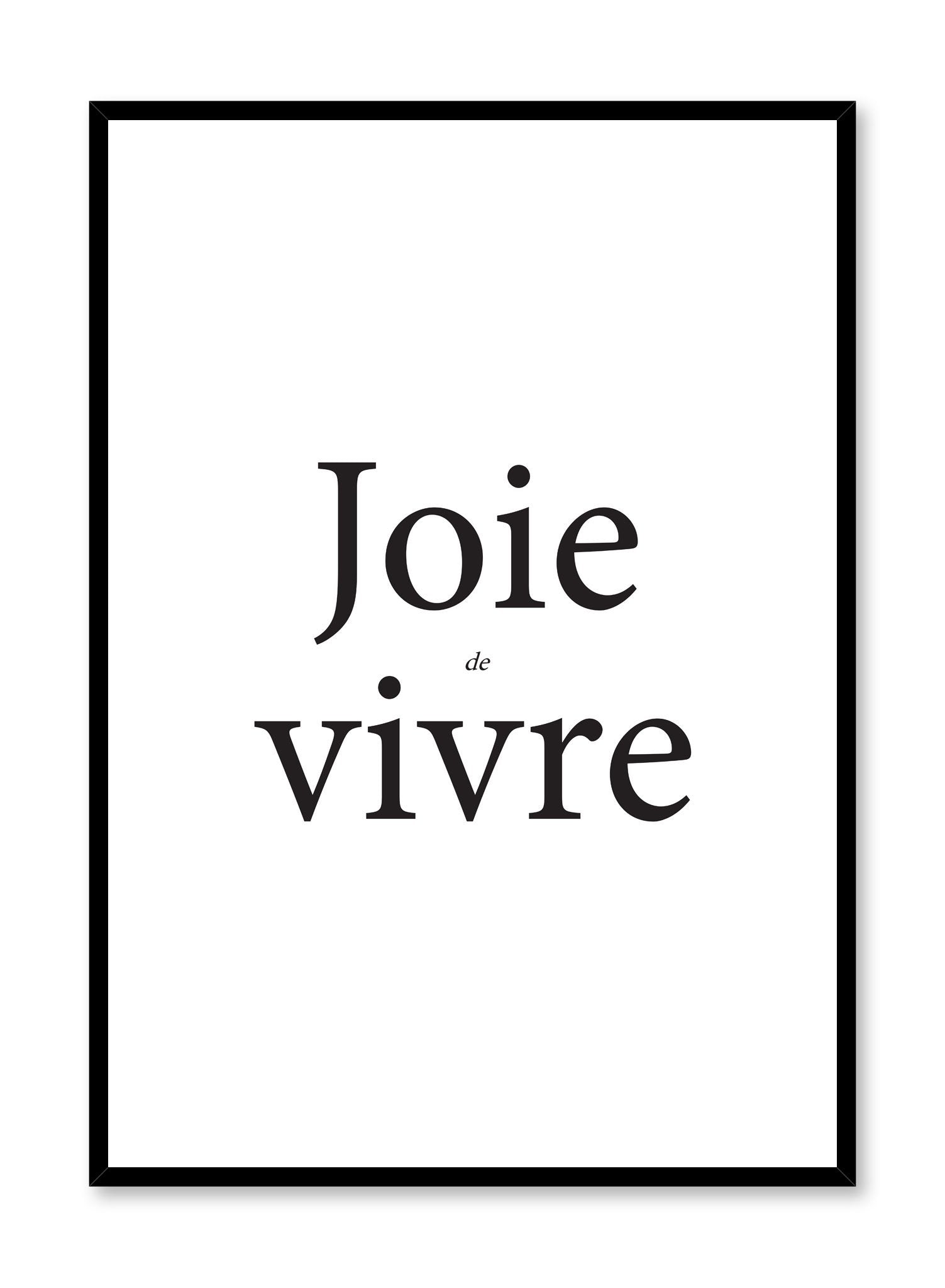 Joie de Vivre Wall Art Poster - French Inspired Home Decor for Living Room, Bedroom & Office - Vintage Parisian Style Print