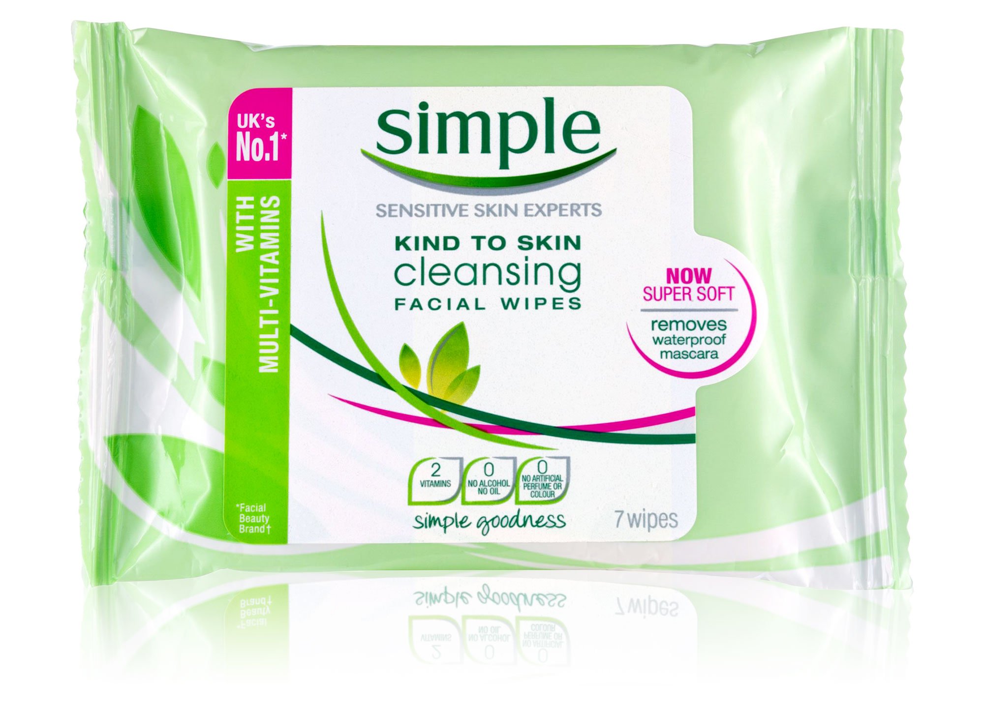 2 Pack Gentle Cleansing Facial Wipes for Sensitive Skin - Hypoallergenic Makeup Remover Wipes, Effectively Removes Waterproof Mascara (7 Packs) - Perfect for Travel, Gym & Daily Skincare Routine