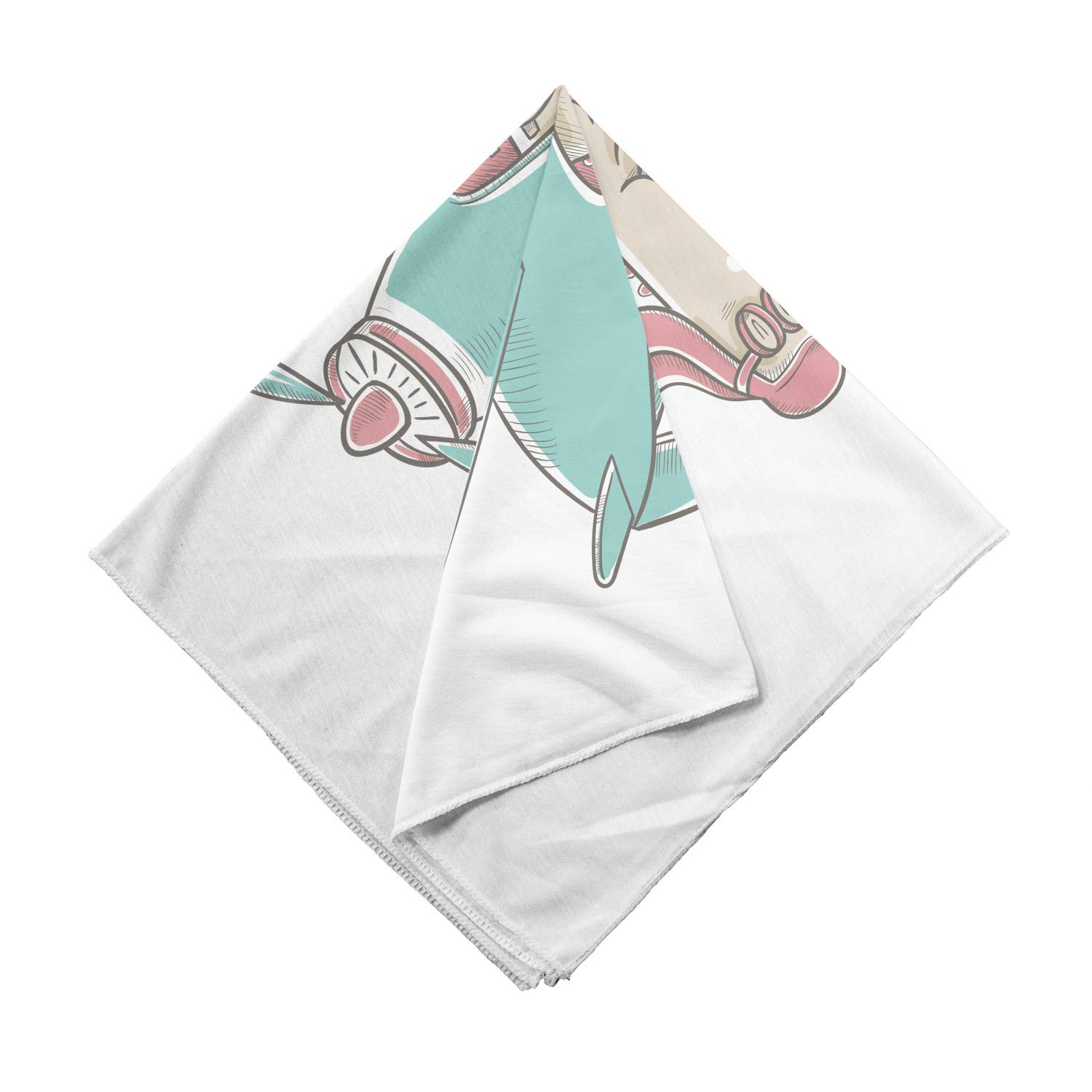 Ambesonne Dinosaur Bandana - Dinosaur in Plane Print Unisex Headwear & Neck Scarf for Outdoor Activities, Travel, and Cosplay