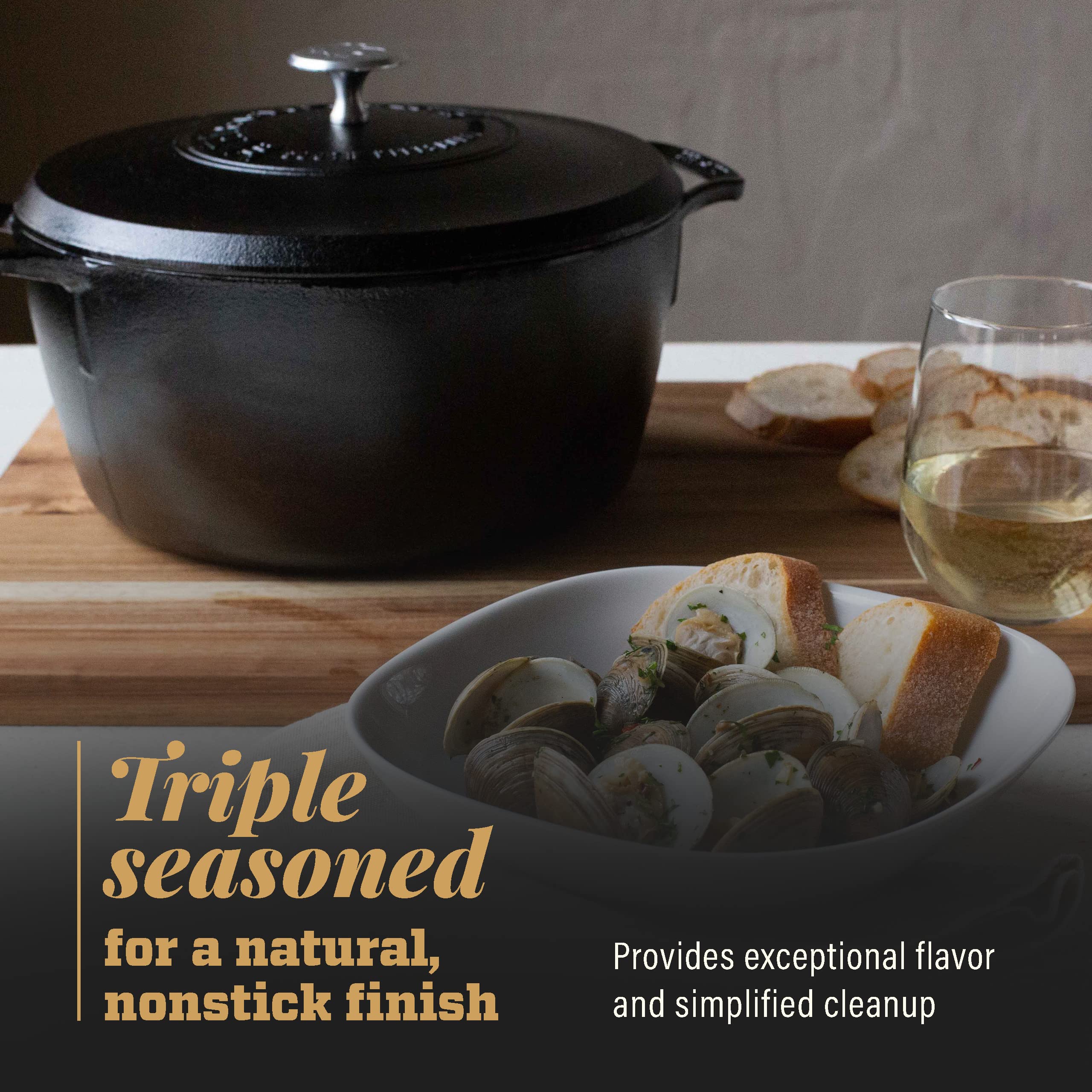 Lodge Cast Iron Blacklock 5.5 Quart Dutch Oven - Pre-Seasoned, Heavy Duty Cookware for Baking, Braising & Camping - Perfect for Oven, Stovetop & Outdoor Cooking