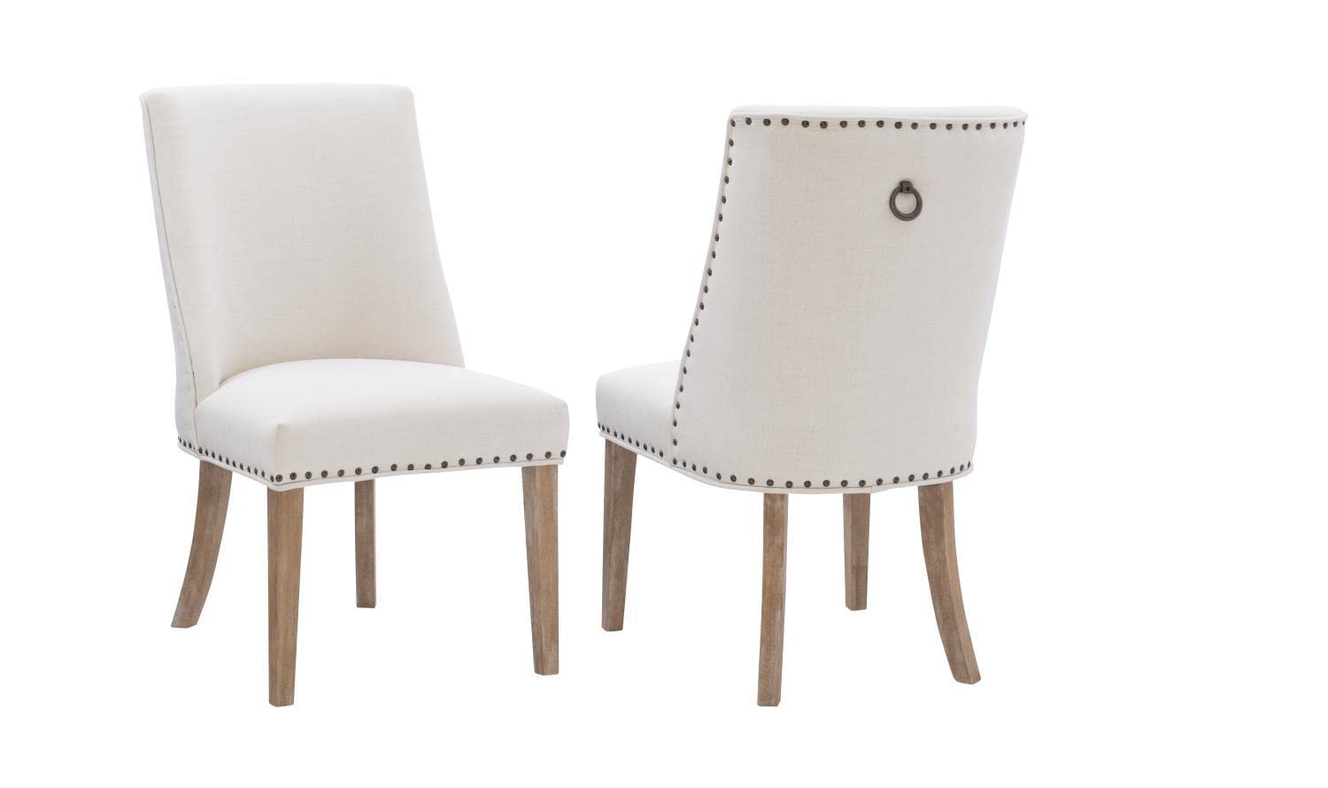 Adler Dining Chair Set of 2 - Natural Wooden Chairs for Kitchen, Dining Room & Breakfast Nook - Modern Farmhouse Style Seating