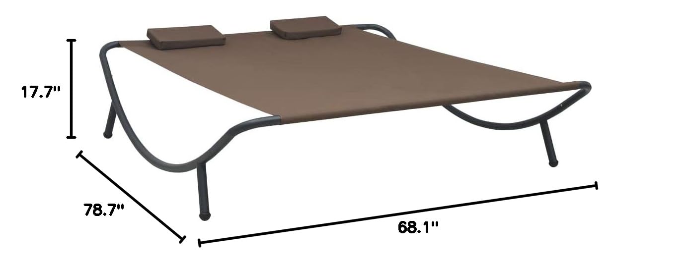 FAMIROSA Outdoor Lounge Bed - Waterproof & Durable Fabric, Comfortable Brown Patio Furniture for Backyard, Poolside, or Beach Relaxation