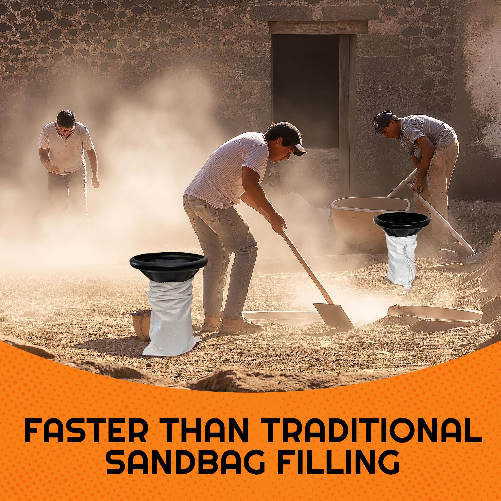 Heavy Duty Sandbag Filler Tool - Industrial Sand Funnel for Quick & Easy Manual Sandbag Filling - Durable Sand Bag Filler Stand for Flood Control, Construction & Emergency Preparedness