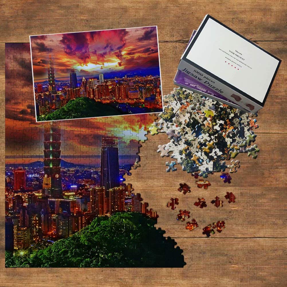 1000-Piece Taiwan Taipei Wooden Jigsaw Puzzle - Premium Travel Souvenir & Home Decor for Adults, Perfect for Relaxation, Gift Giving & Family Game Nights