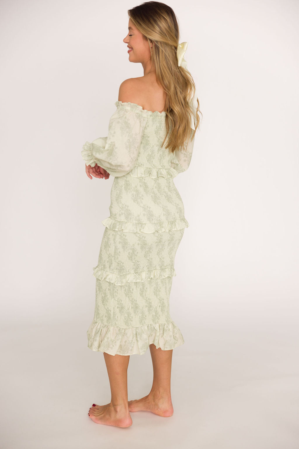 Chloe Midi Dress in Sage Green - Bump Friendly Maternity Dress for Pregnancy & Nursing | Perfect for Baby Showers, Date Nights & Special Occasions