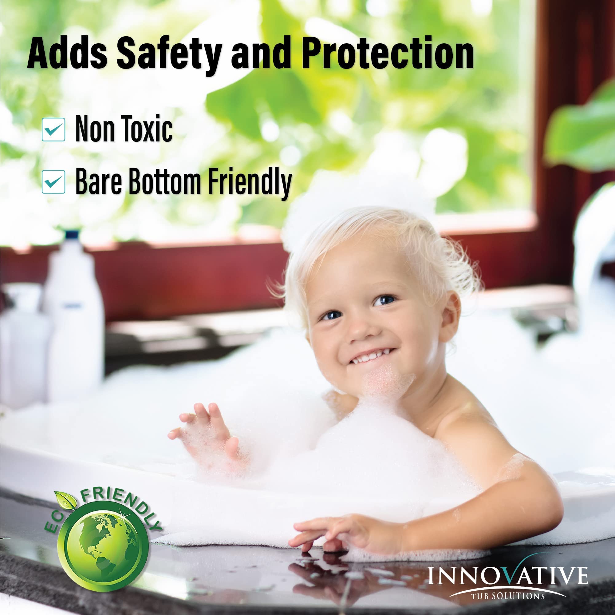 Tub Guard Anti-Slip Coating - Clear Non-Slip Bath & Shower Grip for Slippery Tubs & Floors - 1 Gallon Covers 90 Tubs (Ideal for Elderly Safety & Bathroom Fall Prevention)