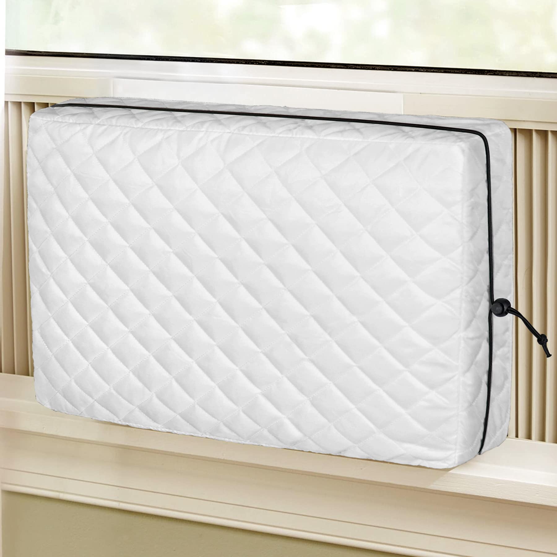 Air Jade Indoor Air Conditioner Cover - Quilted Double Insulation for Window AC Unit, White Small (21 x 14 x 3.5 inches) - Protect Your AC from Dust & Weather | Perfect for Home, Office & Seasonal Storage