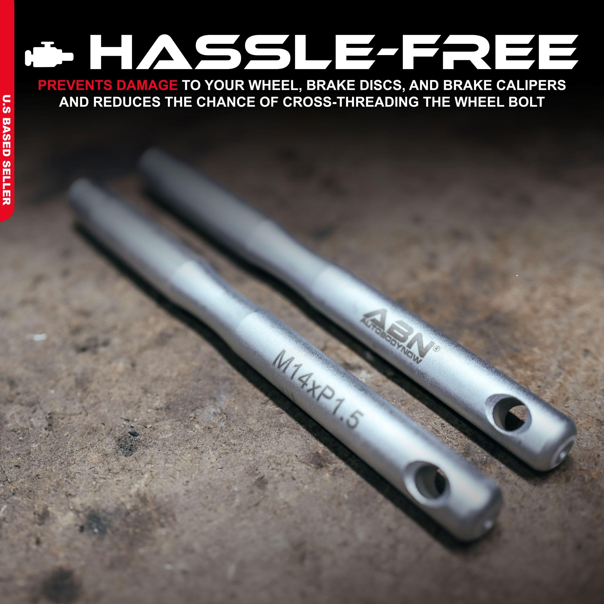 ABN Wheel Hanger Pin Set - 2 Pack M14x1.5 Wheel Stud Alignment Tool for Easy Tire Mounting | Perfect for DIY Car Repair, Wheel Installation & Auto Maintenance