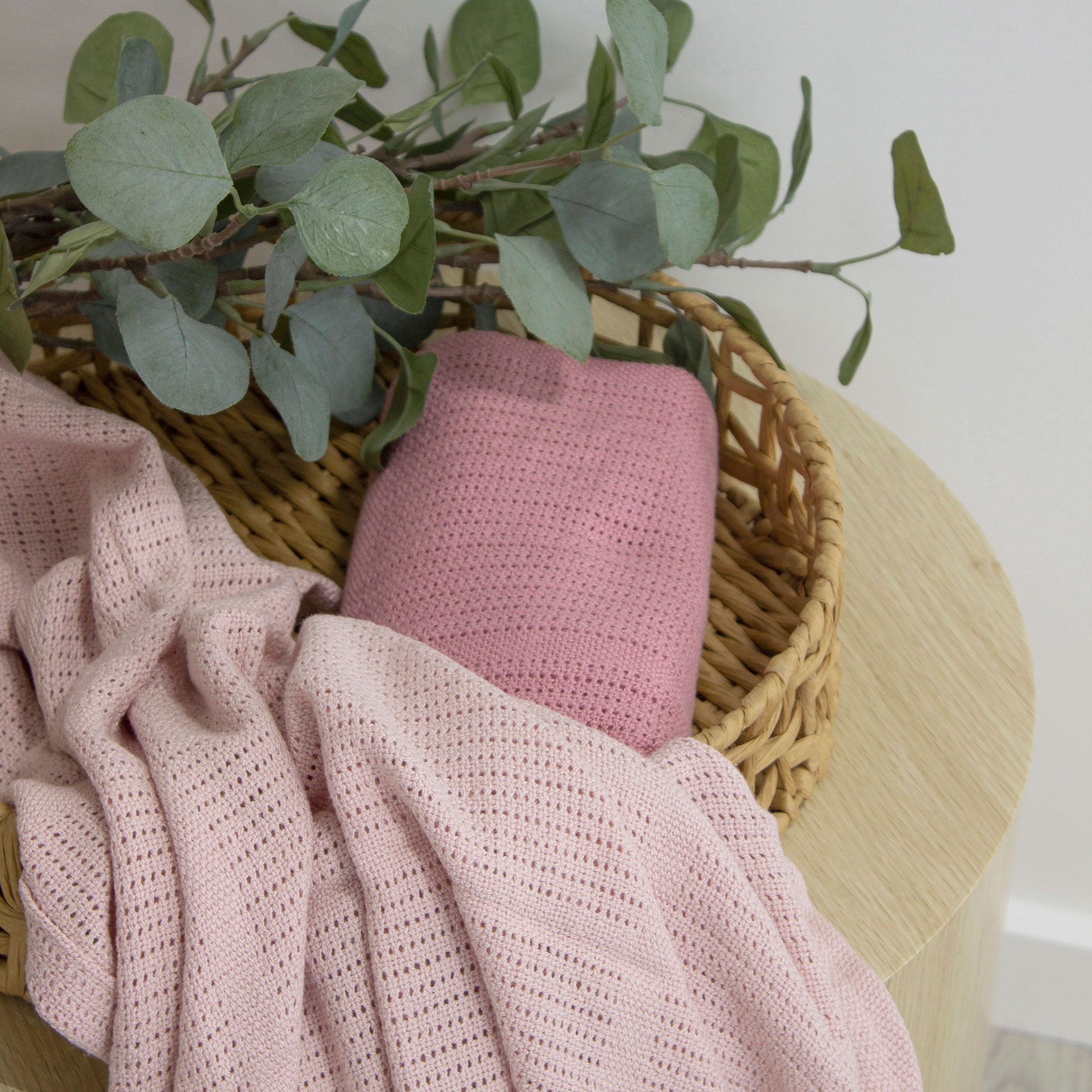 Nordic 2-Pack Cellular Blanket Set - Dusty Berry & Rose Colors | Ultra-Soft Baby Swaddle Blankets for Newborns, Perfect for Nursery, Stroller & Car Seat Use