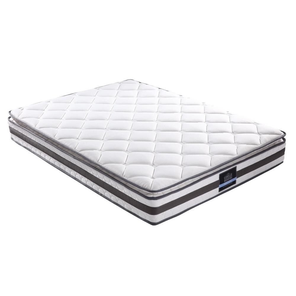 Amor Bed Gold & Normay Series Pillow Top Mattress - Medium Firm Support for Back Pain Relief - Double Package Set - Perfect for Master Bedroom, Guest Room & Apartment Sleeping