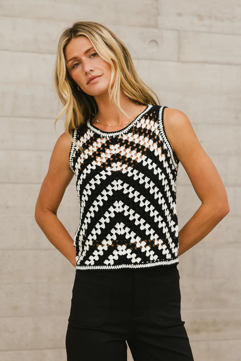 Crocheted Nori Sweater Vest for Women - Cozy Handmade Knit Cardigan - Perfect for Fall & Winter Layering, Office Wear, and Casual Outfits