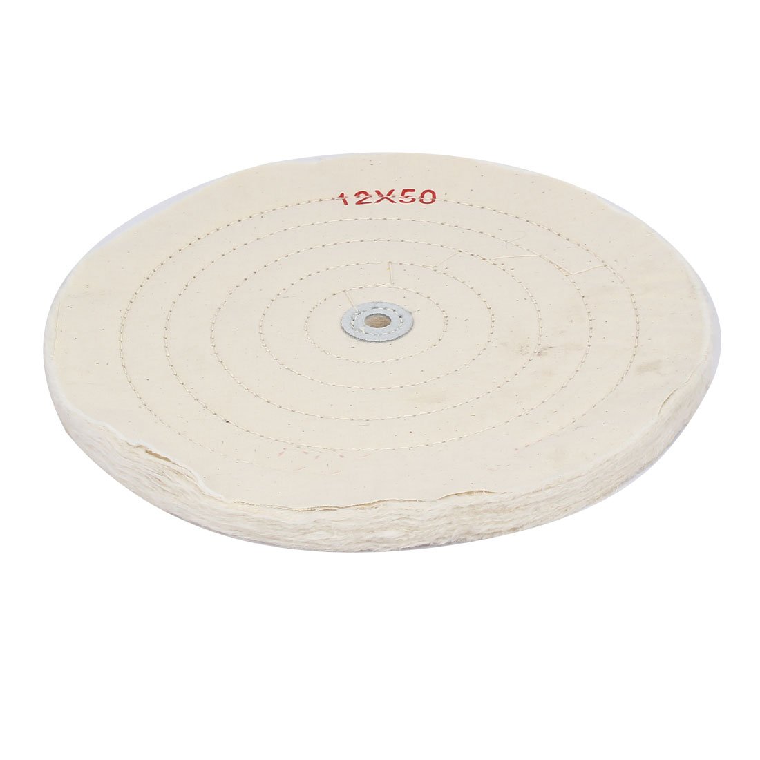 IIVVERR 12-Inch 50-Ply Round Polishing Buffing Wheel for Bench Grinder - White Cotton Cloth Mop for Metal, Wood & Auto Detailing - Perfect for Polishing, Sanding & Finishing Projects