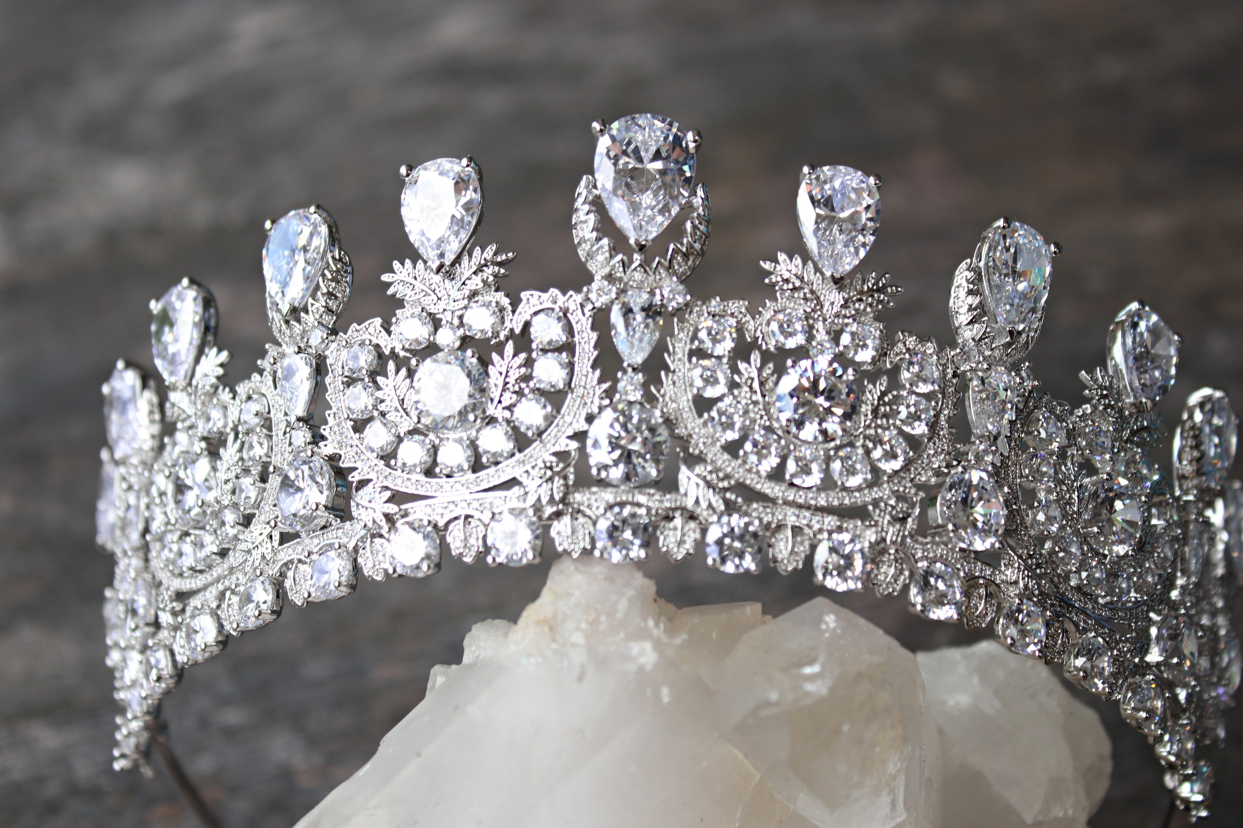 KATHERINE Royal Bridal Tiara - Elegant Crystal Wedding Crown for Bride, Princess, Prom & Special Occasions | Perfect for Bridal Showers, Weddings, Pageants & Formal Events