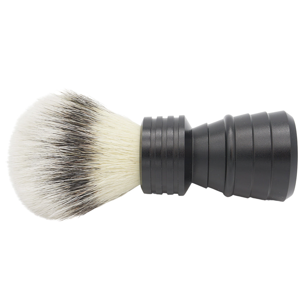 25mm Mühle STF XLarge Synthetic Shaving Brush with AP Shave Co. Alumihandle - Black Matte Rocket Design | Premium Wet Shaving Tool for Men's Grooming Routine