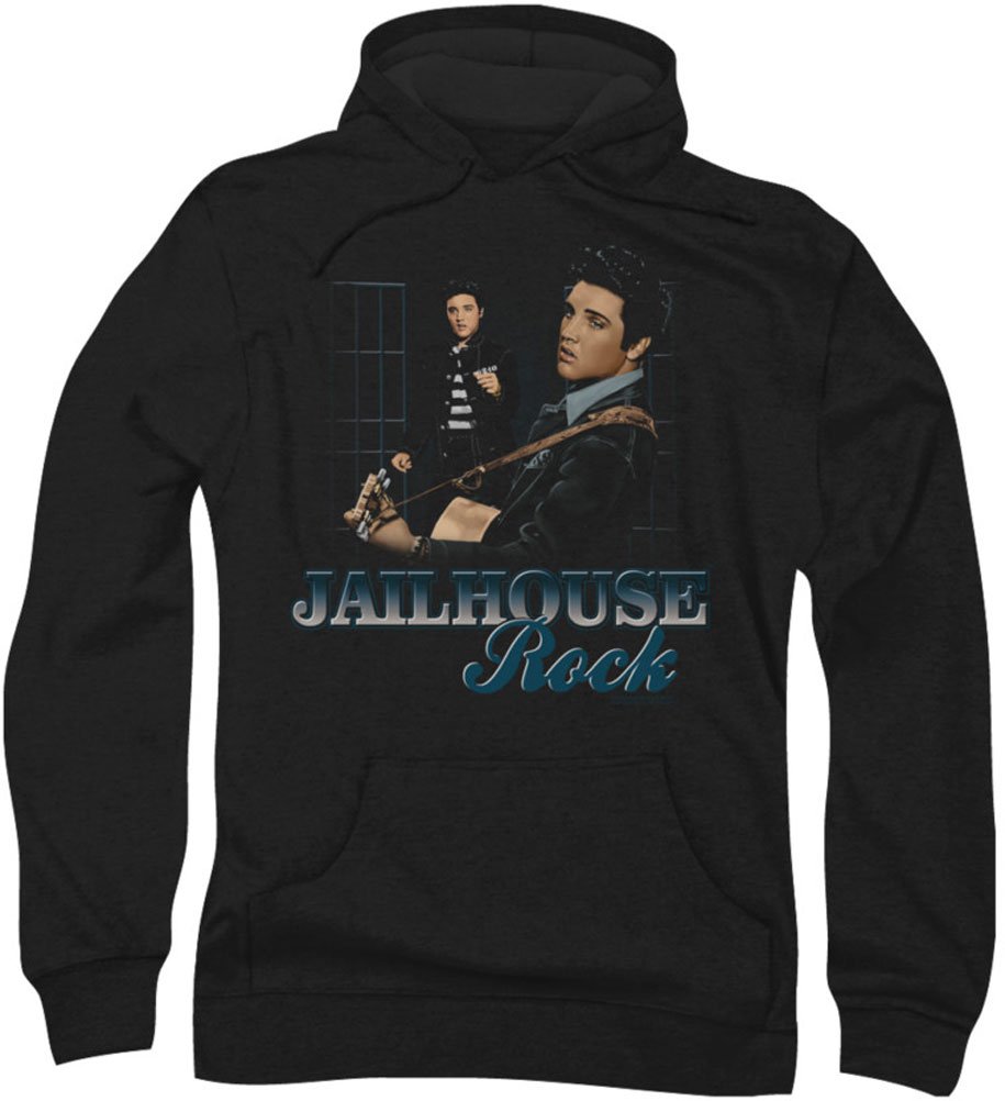 Elvis Presley Men's Jailhouse Rock Hoodie Sweatshirt - Vintage Retro Music Band Merch for Fans - Perfect for Concerts, Halloween & Casual Wear
